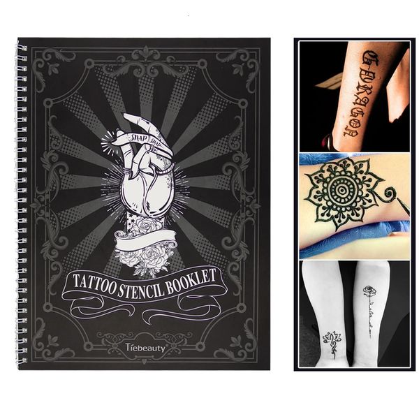 Livros de tatuagem 233pcs Tattoo Stencil Book Set Body Art Pintura DIY Glitter Modelos Falso Tatuagem Stencils para Mulheres Body Designs Kit Álbum 231012