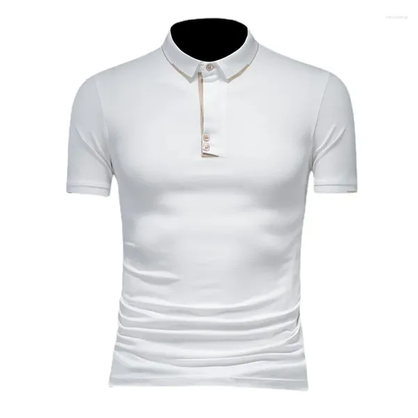 Polo da uomo 2023 polo da uomo di marca manica corta colore a contrasto abbigliamento estivo streetwear moda casual top