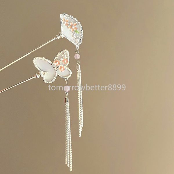 Vintage Fans Schmetterling Fransen Haar Sticks Modische Weibliche Metall Haarnadel Haar Stick Weibliche Haar Ornament Styling Werkzeuge