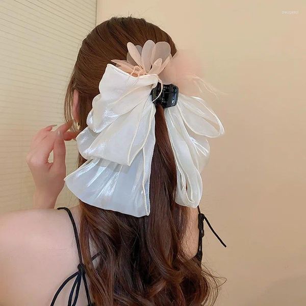 Grampos de cabelo fada pena branca clipe headdress casamento para mulheres meninas personalidade diária doce barrettes acessórios