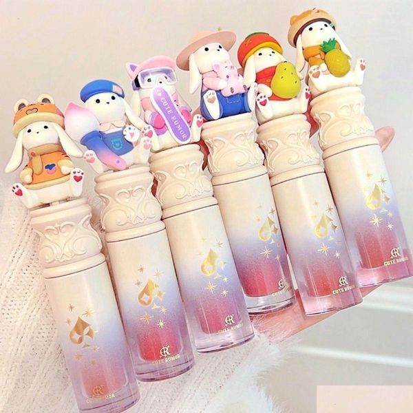 Balsamo per le labbra Balsamo per le labbra Prugna Trucco Vetro Gloss Nutriente Idratante Smalto a lunga durata Cute Rumor Rossetto liquido Regalo per la salute Bellezza Ma Dhywx