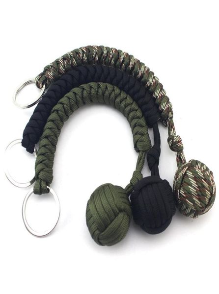 Outdoor Beveiliging Zwarte Aap Vuist Stalen Bal Sleutelhanger Voor Meisje Camping Zelfverdediging Lanyard Survival Gebroken Windows T4637378