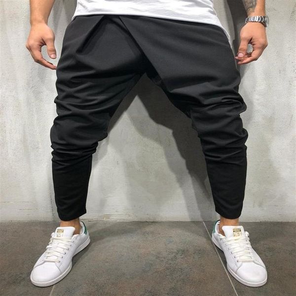 E-BAIHUI хип-поп стиль модные однотонные мужские спортивные брюки с тонкими манжетами черные брюки повседневный спортивный костюм однотонный DED13812228V