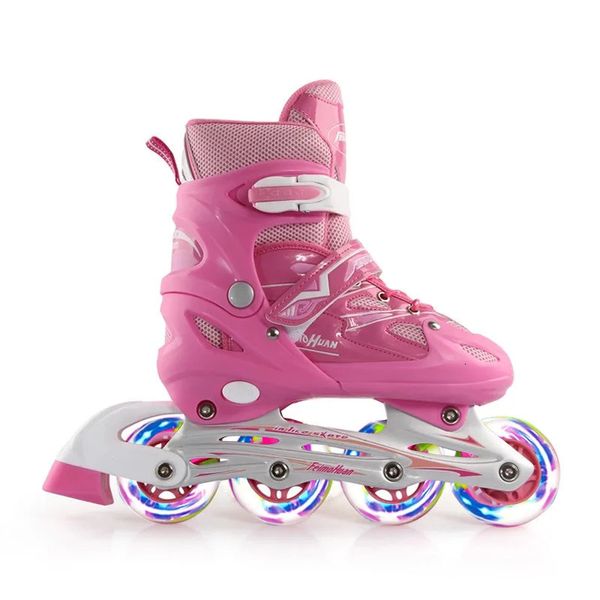 Inline-Rollschuhe, blinkend, alles leuchtet rosa, aggressiver Elektro-Skateboard-Schuh 231012