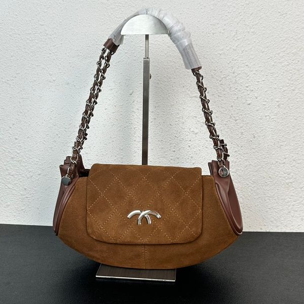 Novo designer saco de alta qualidade axila clássico couro luxo sacola satchel underarm rua saco feminino bolsa ombro bolsa corrente sacos marrom estilo moda é nobre