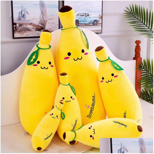 Bonecas de pelúcia Big Banana Travesseiro Menina Slee Leg Clam Boneca Simation Fruit Series Brinquedo de Pelúcia Brinquedos Presentes Bichos de Pelúcia Dhwc6