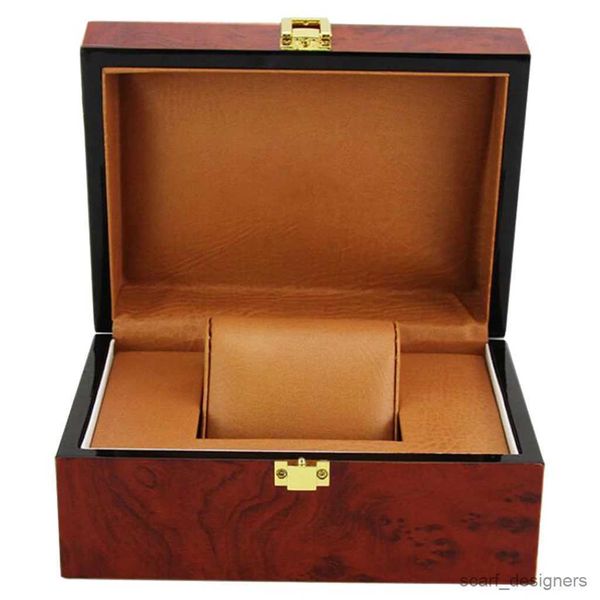 Scatole per orologi Custodie Scatola di lusso vintage Vino rosso Gioielli in legno Vetrina da polso Vetrina per gioielli da viaggio Regalo di compleanno R231013