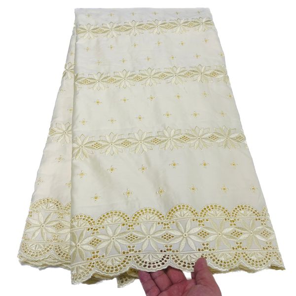 2023 Stickerei Schweizer Voile, polierte Spitze, reines Baumwollmaterial, Nähen, Handwerk, Stoffe, afrikanische Frauen, Kleid, 5 Yards, Hochzeitsabend, nigerianischer moderner Stil im Angebot YQ-5183