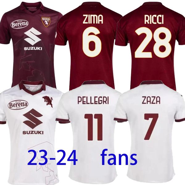 2023 2024 Torino Maglia da Calcio Turin Fußballtrikots Izzo Falque Nkoulou 23 24 Trikots Maillot de Football Trikot Home Away Third Belotti