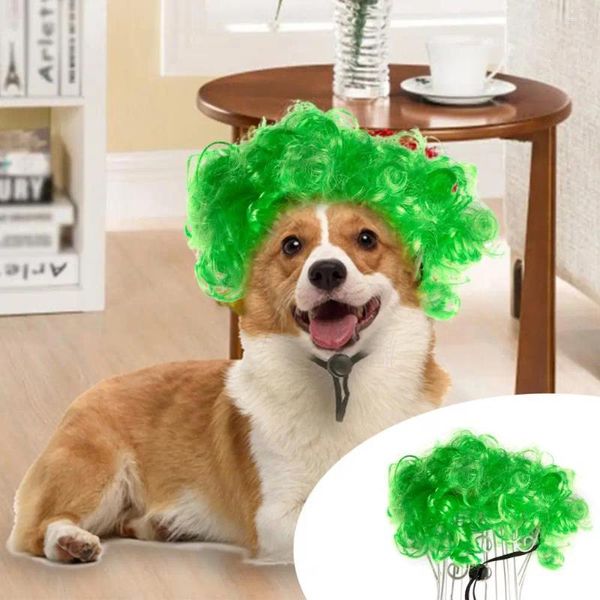 Cão vestuário de alta qualidade peruca cosplay animal de estimação colorido decorativo para festas de natal de halloween festivais de acabamento fino