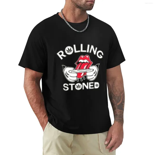 Polos masculinos Rolling Stoned camiseta em branco camisetas preto anime treino masculino