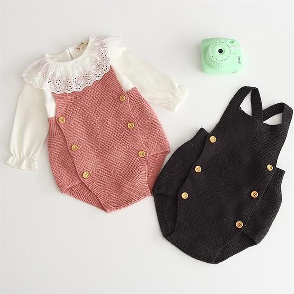 Корейский японский стиль, осенняя хлопковая одежда для новорожденных, комбинезоны, модный брендовый комбинезон для маленьких девочек и мальчиков, одежда 1267Y