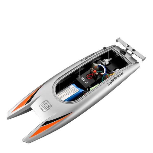2.4G Radyo RC Teknesi 30km/s Yarış Teknesi Yüksek Hızlı Hız Tekne 20mins Pil 2 Ch Çift Motor Su Geçirmez Uzaktan Kumanda Gemi Boy