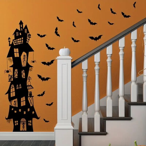 1 adesivo da parete con pipistrello castello incredibilmente bello: perfetto per decorazioni di Halloween e decorazioni per la stanza