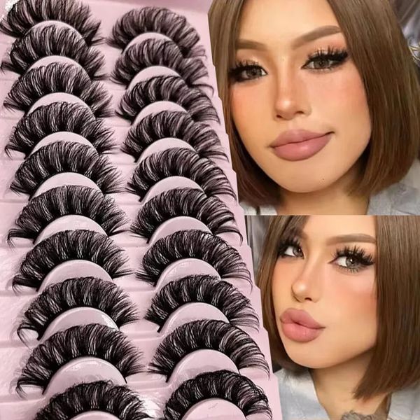 Russian Strip Lashes Makeup 25mm 3D Visone Volume Soffici Ciglia Finte Naturali Spesse Spesse All'ingrosso Drammatico 231012