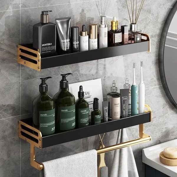 Set di accessori da bagno leggero e lussuoso, portaoggetti da bagno, da parete, per cosmetici, spazzolino da denti, tazza, asciugamano, senza perforazione, condimento per la cucina domestica