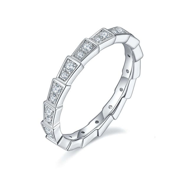 Hochwertige, meistverkaufte Luxus-Klassiker-Mode-Schlangenknochen-Ring-Designer für Frauen, S925-Sterlingsilber, Moissanit-Diamantring, Hochzeit, Valentinstag