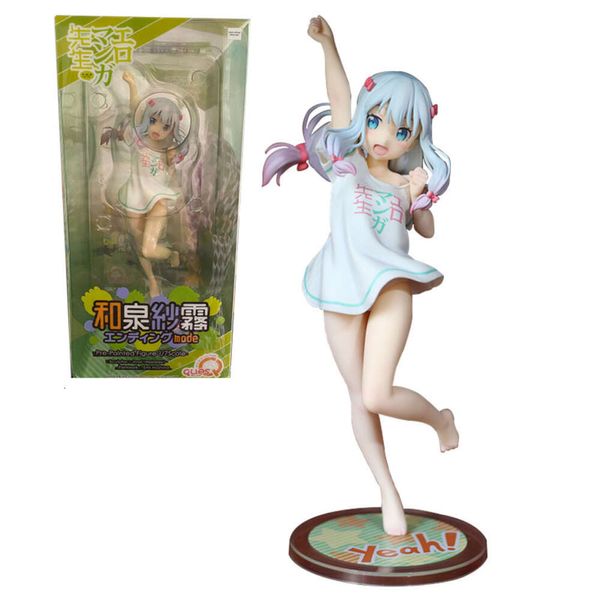 Maskot kostümleri 12cm anime seksi sevimli figür anime izumi sagiri manga öğretmeni beyaz pembe kısa atlama poz sevimli model bebek oyuncak hediye boxcollect pvc