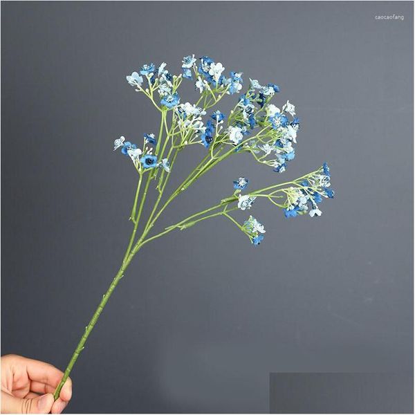 Flores decorativas atacado 49cm buquê artificial babysbreath plantas casa restaurante el festa de casamento cenário decoração artigos dhzzc