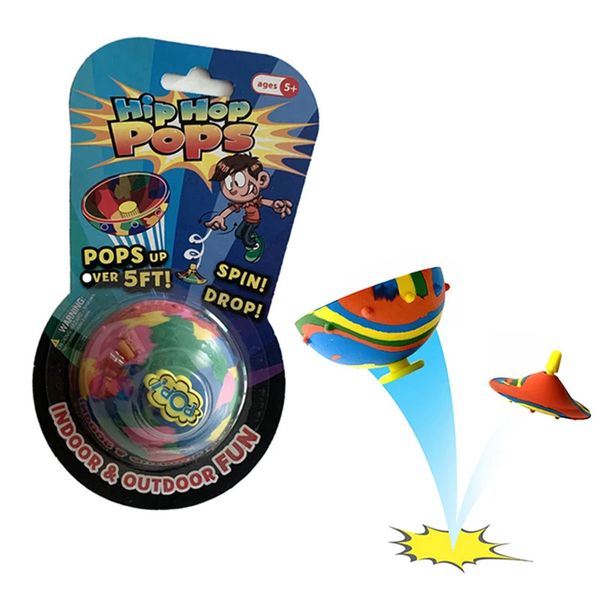 Andenken Novel Fidget Toys Hip Hop Pops Gummi Anti Stress Bounce Ball Bounce Spinner Bowl Spinning Top Jumping Popper für Kinderspielzeug 231013
