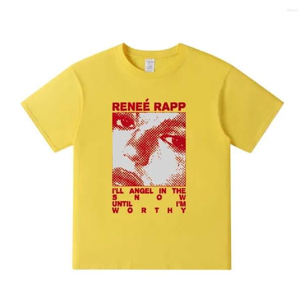 Homens Camisetas Renee Rapp T-shirt Digno Tour 2023 Merch Moda Crewneck Manga Curta Tee Mulheres Homens Hip Hop Roupas