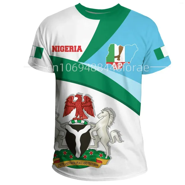 Herren-T-Shirts, Sommerkleidung, Afrika-Region, T-Shirts, nigerianische Flagge, Stolz-Stil, Druck, lässig, Harajuku, Straße