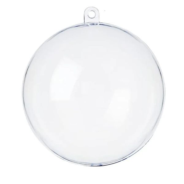 Decorações de Natal Bola de plástico transparente Openable Acrílico Fillable Hollow Pendurado Enfeites de Natal DIY Party Decor Tamanho 20cm 231012