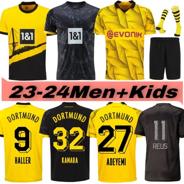 23 24 Fußballverein HALLER Fußballtrikots 2023 2024 Borussia Fußball-Fußball-Top-Shirt NEONGELB HUMMELS BRANDT DORTMUND Herren-Kinder-Spezialset Ganz schwarzes Maillot de Foot