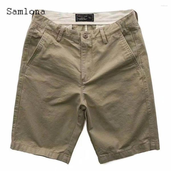 Shorts masculinos 2023 elegante simplicidade homens moda básica plus size homens casuais retro joelho-comprimento calças harajuku suporte bolso