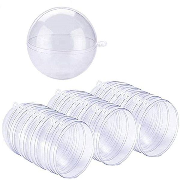 4cm 5cm 6cm 7cm 8cm 9cm 10cm Plástico Transparente Fillable Bola Ornamento Baubles Criativos Decoração de Árvore de Natal Enfeites de Bola Attbo