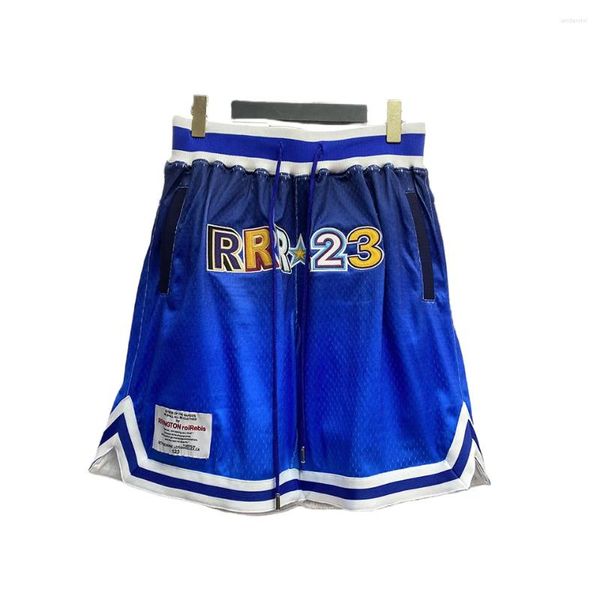 Shorts masculinos 2023 moda homens roupas rrr123 basquete shortpant solf malha quatro estações bordado cor logotipo calças