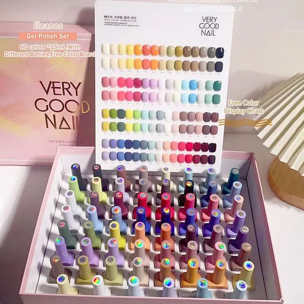 Лак для ногтей Eleanos, 60 цветов, набор гелей, очень хороший набор с разными флаконами для Art Whole Learner 231012
