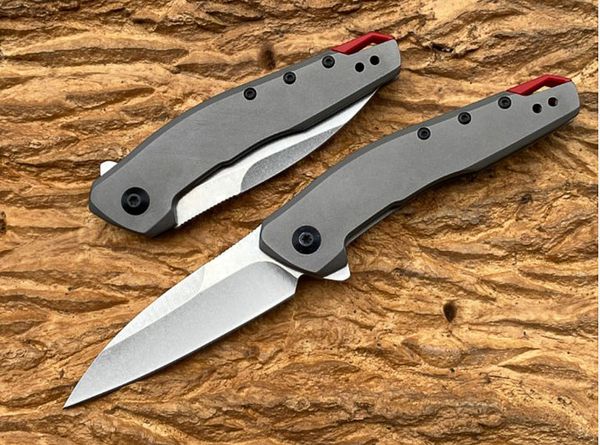 Promozione Coltello pieghevole Flipper assistito KS1415 8Cr13Mov Lama satinata Manico in acciaio inossidabile Coltelli tascabili EDC ad apertura rapida con scatola al dettaglio