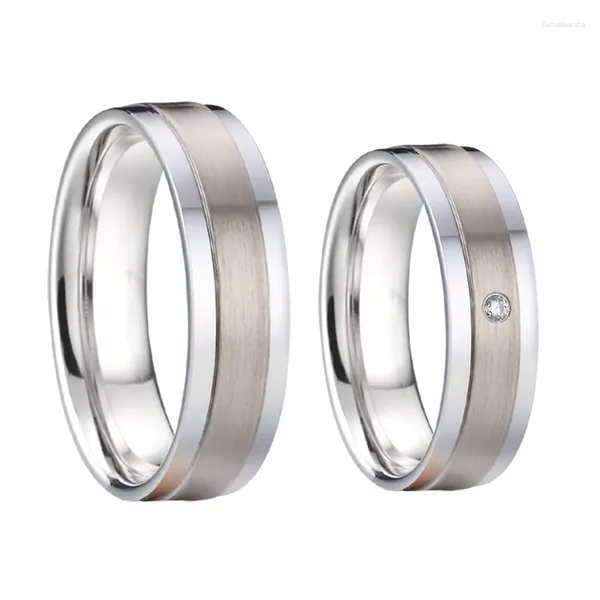 Eheringe Hohe Qualität Western Lover's Alliance Paar für Männer und Frauen Titan Edelstahl Fingerring Schmuck 6mm