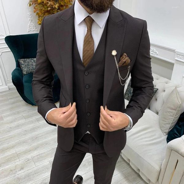 Ternos masculinos 2024 design fino ajuste terno masculino branco casamento smoking homem noivo formal baile masculino roupas blazer colete calças