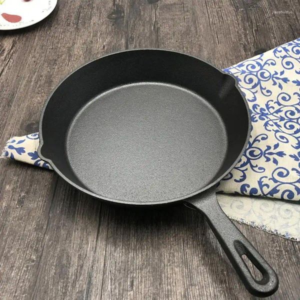 Pannen Gietijzeren Koekenpan Antiaanbaklaag Ongecoate Steelpan Eierpannenkoek Koken Thuis Keuken Buiten BBQ Koekenpan (16cm 20cm 26cm)