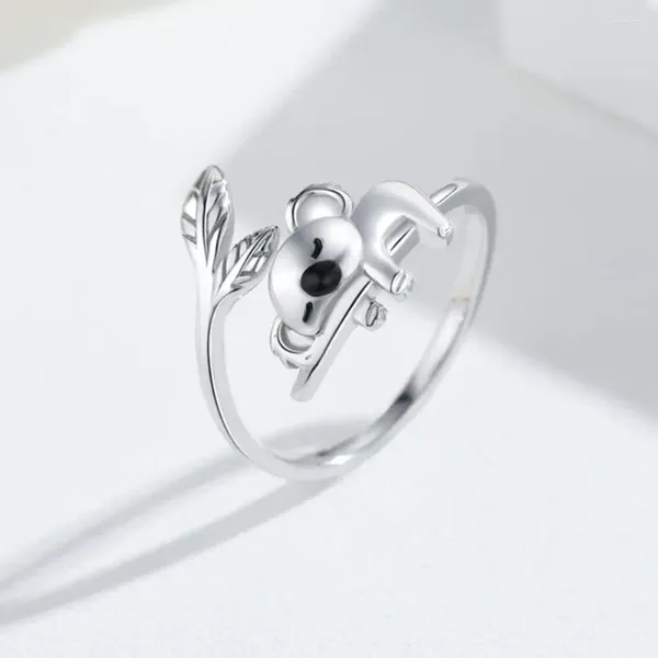 Hochzeit Ringe Mode Lebensechte Koala Ring Größe Einstellbar Niedlichen Cartoon Tier Für Mädchen Frauen Männer Party Schmuck Geschenk