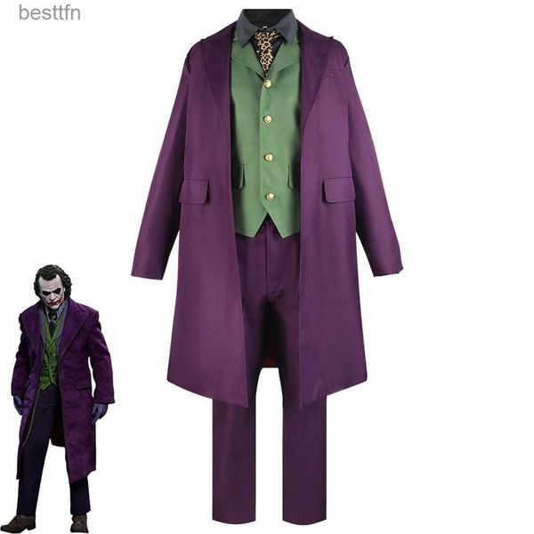 Tema Costume Film Heath Ledger Cosplay Come Dark Knight Uniforme Viola Abiti Natale Halloween Cos ComeL231013