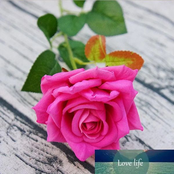 Qualidade flores artificiais rosa real toque flores dia dos namorados casa buquês de casamento favores decoração de seda flores falsas 10 pçs