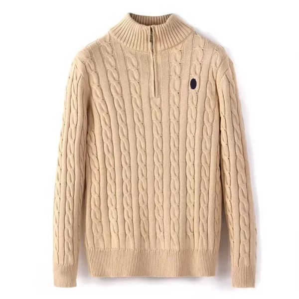 Felpa con cappuccio da uomo maglione con cappuccio firmato polo mezza cerniera felpe con cappuccio maglioni da lavoro manica lunga collo alto maglione twist cavallo ricamo uomo autunno 75gg #