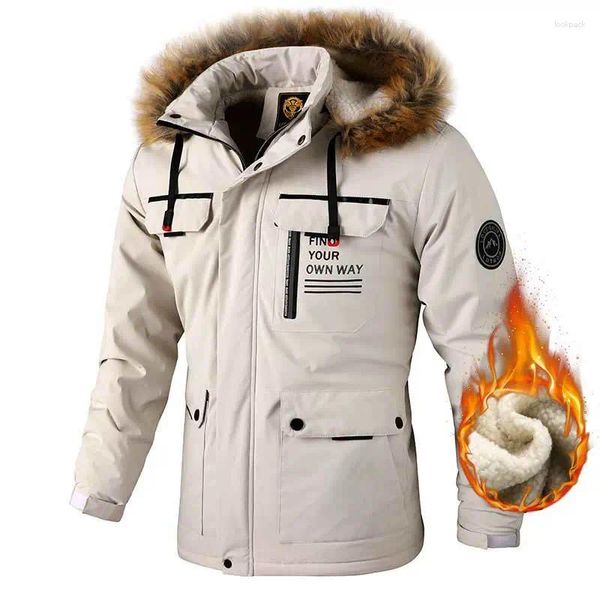 Herrenjacken Winter verdickte Mode koreanische Ausgabe Damen Freizeit wind- und regensicher Outdoor-Sport Camping Kapuzenjacke