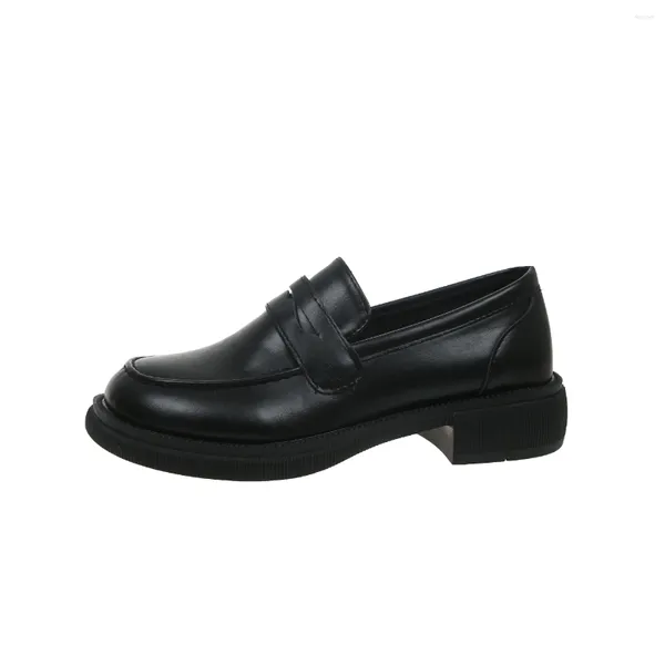 Sapatos de vestido estilo britânico oxford preto marrom couro mulheres 2023 outono feminino clássico plataforma estudante sola macia mocassins