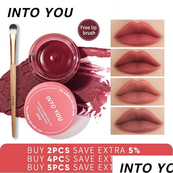 Lippenbalsam Lippenbalsam Into You Makeup Muddy Texture Gloss Langanhaltender roter Lippenstift Canned Tint Veet Matte Mud 230712 Health Beauty Makeup Dhtnj