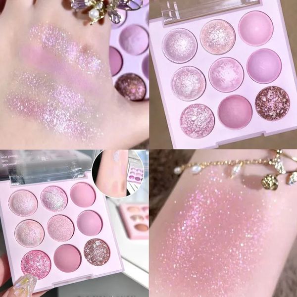 Ombretto Ice Cream Palette di ombretti Glitter Rose Aegyosal Blush Avena Tè al latte Ombre viola Tono freddo Trucco coreano Cosmetici donna 231012