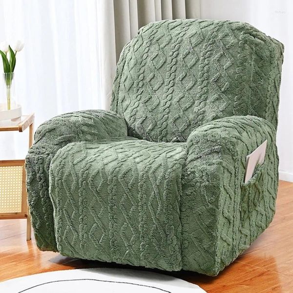 Capas de cadeira UBBT engrossar pelúcia reclinável sofá capa macia veludo preguiçoso menino poltrona inverno quente antiderrapante slipcovers para sala de estar