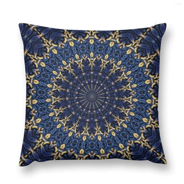 Fodere natalizie per cuscino blu navy e oro per divano S. Copertura decorativa in marmo
