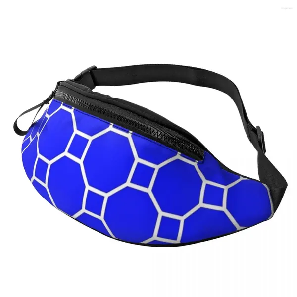 Marsupi Blu Hives Bag Stampa geometrica Poliestere Fantasia Pack Donna Fitness