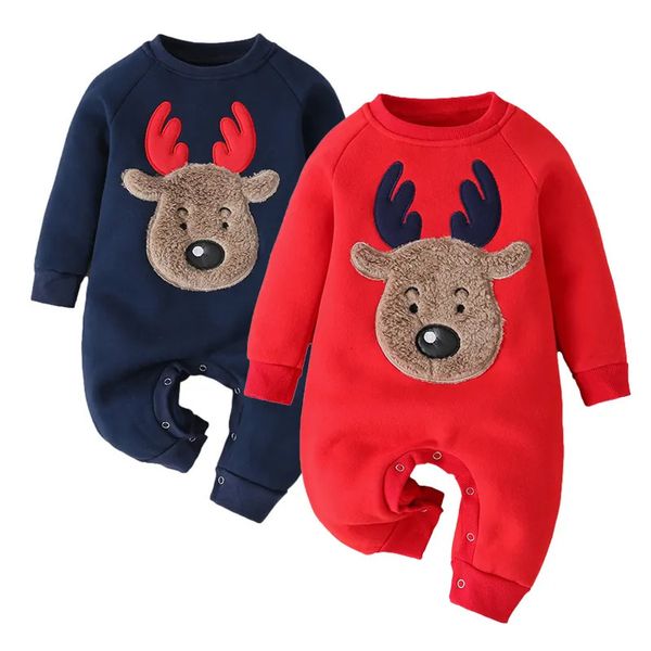 Macacões Natal Bebê Romper Nascido Roupas Fleece Forro Ano Crianças Macacão para Meninas Meninos OnePiece Criança Outfit Infantil Onesie 231013