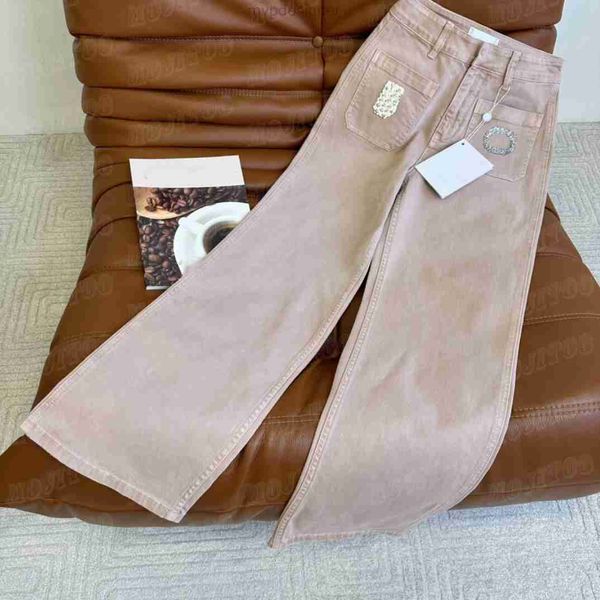 Дизайнерские женские джинсовые брюки, роскошные джинсы с блестками и буквами, прямые брюки для леди, прямые брюки для женщин