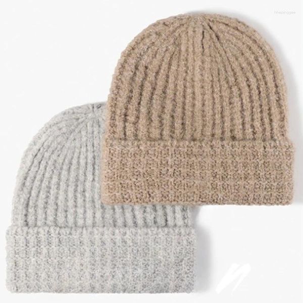 Berets inverno balaclava lã chapéu grande chapéus de malha feminino quente oversized crânios gorros para homens bonnets presente de natal